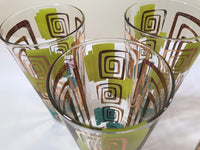 Load image into Gallery viewer, Gay Fad Signed Mid-Century Chartreuse and Aqua Atomic Glasses (Set of 7)
