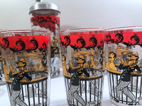 Load image into Gallery viewer, Hazel Atlas Gay 90&#39;s 20-Piece Cocktail Bar Set
