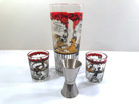 Load image into Gallery viewer, Hazel Atlas Gay 90&#39;s 4-Piece Cocktail Bar Set
