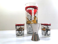 Load image into Gallery viewer, Hazel Atlas Gay 90&#39;s 4-Piece Cocktail Bar Set
