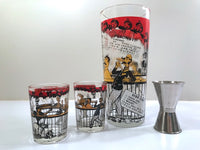 Load image into Gallery viewer, Hazel Atlas Gay 90&#39;s 4-Piece Cocktail Bar Set
