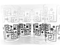 Load image into Gallery viewer, Libbey Atomic Black and White Geometric Glasses (Set of 4)
