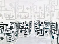 Load image into Gallery viewer, Libbey Atomic Black and White Geometric Glasses (Set of 4)

