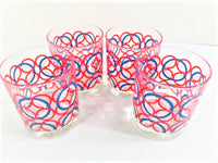 Load image into Gallery viewer, Vintage Red White and Blue Olympic Circles Glasses (Set of 4)

