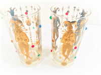 Load image into Gallery viewer, Culver Mid-Century Mardi Gras Jester With Jewels Highball Glasses (Set of 2)

