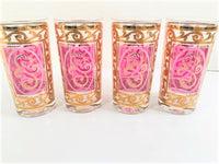 Load image into Gallery viewer, Fred Press Signed Pink and Gold Hollywood Regency Highball Glasses (Set of 4)
