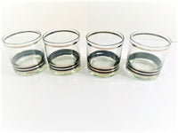 Load image into Gallery viewer, Georges Briard Signed Mid-Century Black and Silver Bands Glasses (Set of 4)
