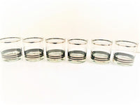 Load image into Gallery viewer, Georges Briard Signed Mid-Century Black and Silver Bands Glasses (Set of 6)
