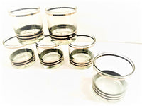 Load image into Gallery viewer, Georges Briard Signed Mid-Century Black and Silver Bands Glasses (Set of 6)
