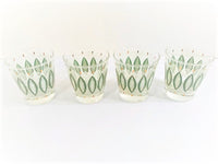 Load image into Gallery viewer, Libbey Mid-Century Gold-Green and White Whiskey Glasses (Set of 4)
