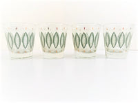Load image into Gallery viewer, Libbey Mid-Century Gold-Green and White Whiskey Glasses (Set of 4)
