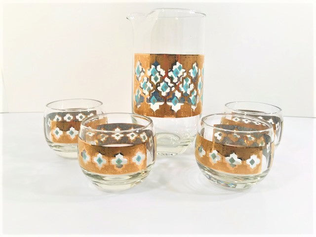 Culver Signed Mid-Century Seville 5-Piece Bar Set