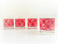 Load image into Gallery viewer, Corning Glass Life Styles Pink Plaid Double Old Fashion Glasses (Set of 4)
