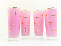 Load image into Gallery viewer, Bartlett Collins Mid-Century Lavender Atomic North Star Tall Collins Cocktail Glasses (Set of 4)
