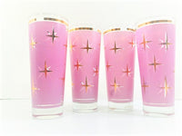 Load image into Gallery viewer, Bartlett Collins Mid-Century Lavender Atomic North Star Tall Collins Cocktail Glasses (Set of 4)
