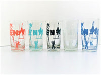 Load image into Gallery viewer, Glenmore Mid-Century The Show Must Go On Glasses (Set of 5)
