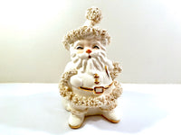Load image into Gallery viewer, Napco White and Gold  Spaghetti Trimmed Santa
