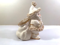 Load image into Gallery viewer, Napco White and Gold  Spaghetti Trimmed Santa
