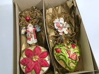 Load image into Gallery viewer, Department 56 Vintage Heirloom Hand Blown Christmas Santa (Set of 2)
