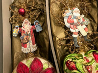 Load image into Gallery viewer, Department 56 Vintage Heirloom Hand Blown Christmas Santa (Set of 2)
