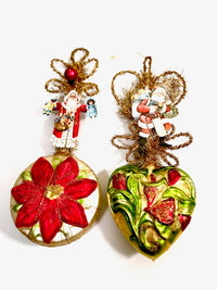 Load image into Gallery viewer, Department 56 Vintage Heirloom Hand Blown Christmas Santa (Set of 2)
