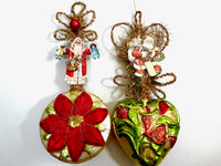 Load image into Gallery viewer, Department 56 Vintage Heirloom Hand Blown Christmas Santa (Set of 2)
