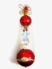 Load image into Gallery viewer, Department 56 Vintage Heirloom Hand Blown Christmas Angel &amp; Child (Set of 2)

