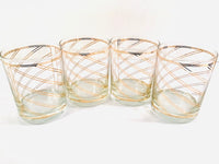 Load image into Gallery viewer, Culver Signed 22 Karat Gold Swirl Double Old Fashion Glasses (Set of 4)
