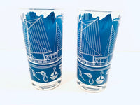 Load image into Gallery viewer, Georges Briard Signed Mid-Century Come Sail Away Glasses (Set of 2)
