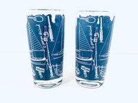 Load image into Gallery viewer, Georges Briard Signed Mid-Century Come Sail Away Glasses (Set of 2)
