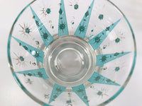 Load image into Gallery viewer, Fred Press Signed Mid-Century Aqua Atomic Star Glasses (Set of 4)
