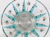 Load image into Gallery viewer, Fred Press Signed Mid-Century Aqua Atomic Star Glasses (Set of 4)
