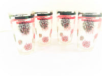 Load image into Gallery viewer, Mid-Century Pink and Black Weave Glasses (Set of 4)
