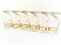 Load image into Gallery viewer, Culver Mid-Century Golden Swirl Highball Glasses (Set of 6)
