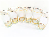 Load image into Gallery viewer, Culver Mid-Century Golden Swirl Highball Glasses (Set of 6)
