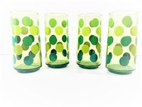 Load image into Gallery viewer, Retro Green Polka Dot Highball Glasses (Set of 4)
