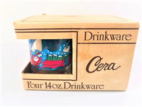 Load image into Gallery viewer, Cera Glass Mid-Century Snowman and Train Double Old Fashion Glasses (Set of 4)
