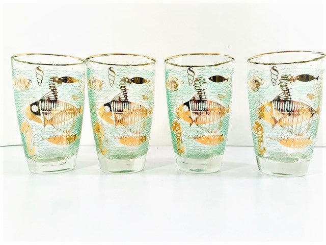Vintage Libby Ribbed Design 16 oz Set of 2 Highball Drinking Glasses 5 7/8”  Tall