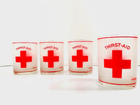 Load image into Gallery viewer, Culver Signed Mid-Century Thirst Aid Double Old Fashion Glasses (Set of 4)

