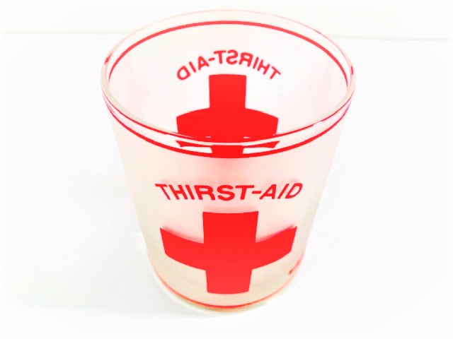 Culver Signed Mid-Century Thirst Aid Double Old Fashion Single Glass