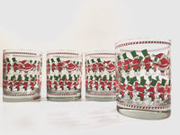 Load image into Gallery viewer, Georges Briard Signed Mid-Century Santa and Soldier Double Old Fashion Glasses (Set of 4)
