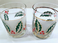 Load image into Gallery viewer, Culver Signed Mid-Century Holly Leaf Double Old Fashion Glasses (Set of 2)
