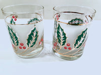 Load image into Gallery viewer, Culver Signed Mid-Century Holly Leaf Double Old Fashion Glasses (Set of 2)
