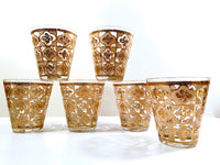 Load image into Gallery viewer, Culver Mid-Century 22-Karat Gold Clover Double Old Fashion Glasses (Set of 6)

