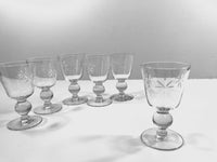 Load image into Gallery viewer, Mid-Century Etched Starburst Cordial Glasses (Set of 6)
