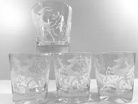 Load image into Gallery viewer, Federal Glass Mid-Century Art Deco White Gazelle Whiskey Glasses (Set of 4)
