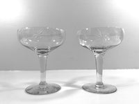 Load image into Gallery viewer, Mid-Century Etched Starburst Champagne Glasses (Set of 2)
