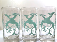 Load image into Gallery viewer, Federal Glass Mid-Century Art Deco Green Gazelle Glasses (Set of 7)
