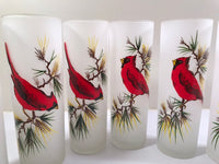 Load image into Gallery viewer, Gay Fad Mid-Century Cardinal and Pine Sprig Tall Collins Glasses (Set of 6)
