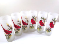 Load image into Gallery viewer, Gay Fad Mid-Century Cardinal and Pine Sprig Tall Collins Glasses (Set of 6)
